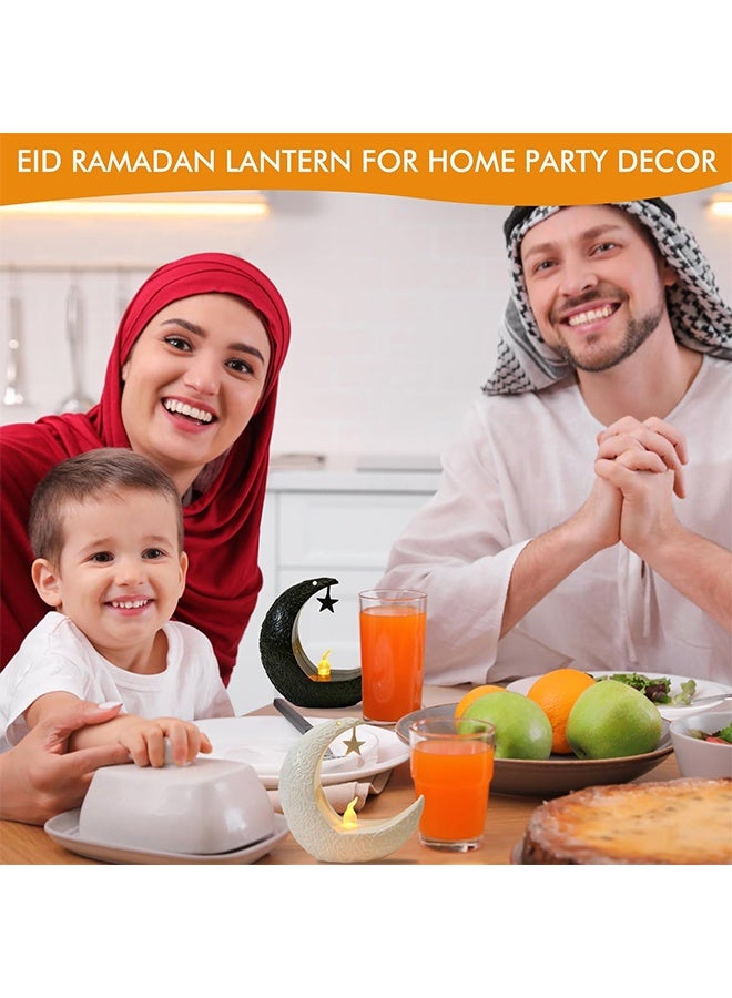 Ramadan Mubarak Flameless LED Candles Lights, Candle Star Moon Lamp, LED Ramadan Night Light for Home Table, Party Ramadan Tabletop Decorations, Black - Image 5